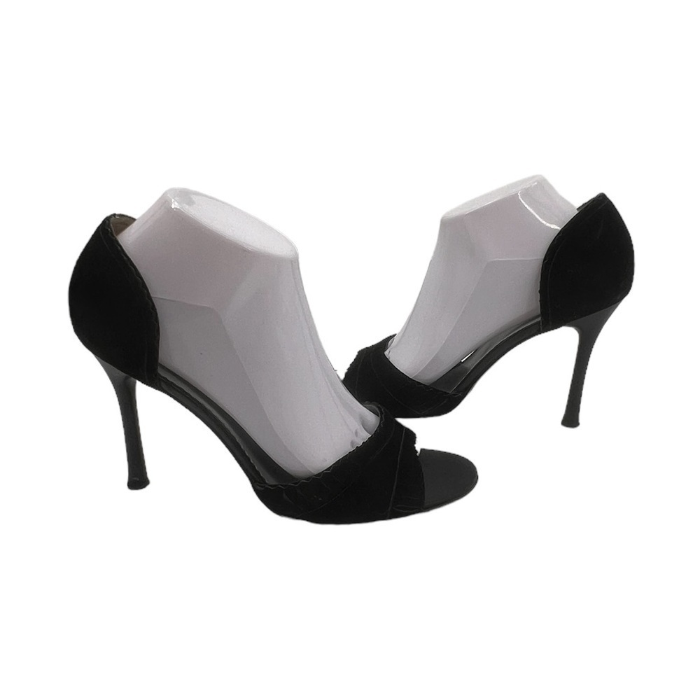 BCBG Paris Black Peep Toe Cigarette Heels Size 9 Women’s